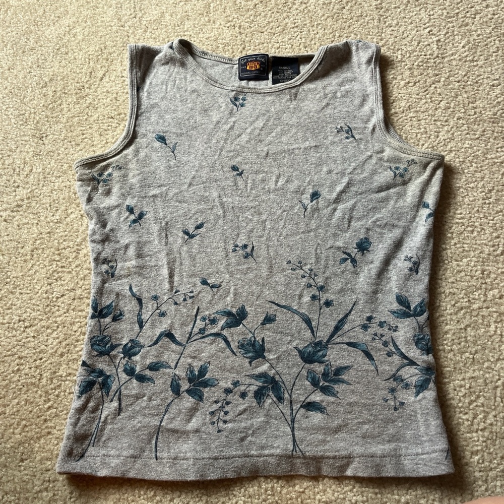 Route 66 Blue and Gray Fitted Tank Top